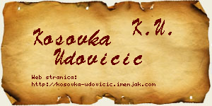 Kosovka Udovičić vizit kartica